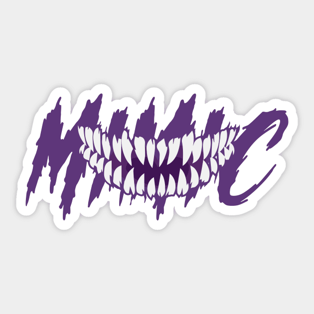 Mimic Purple Text Sticker by Wolfkin Design